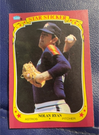 1986 Fleer Star Stickers #102 Nolan Ryan — front