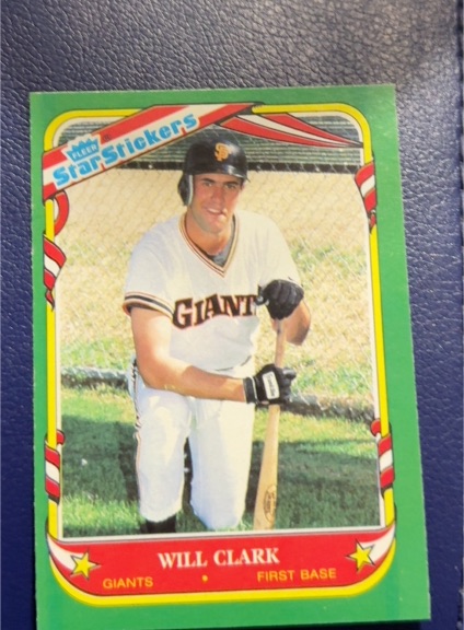 1987 Fleer Star Stickers #22 Will Clark — front
