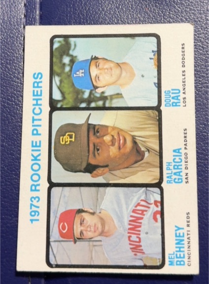 1973 Topps #602 Rookie Pitchers Mel Behney Ralph Garcia Doug Rau — front