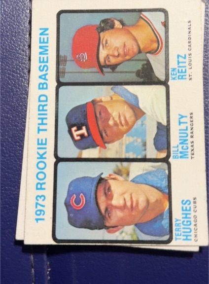 1973 Topps #603 1973 Rookie Third Basemen Hughes /McNulty /Reitz — front