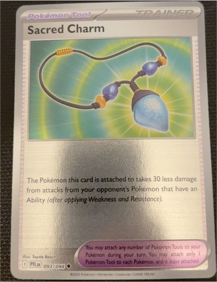 2025 Pokemon Phantasmal Flames #093 Sacred Charm — front