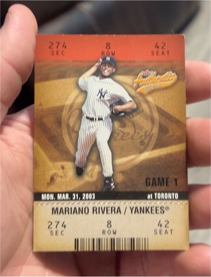 2003 Fleer Authentix Game 1 Mariano Rivera — front