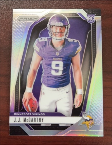 2024 Panini Prizm #13 J.J. McCarthy Rookie Variations Silver Prizm — front