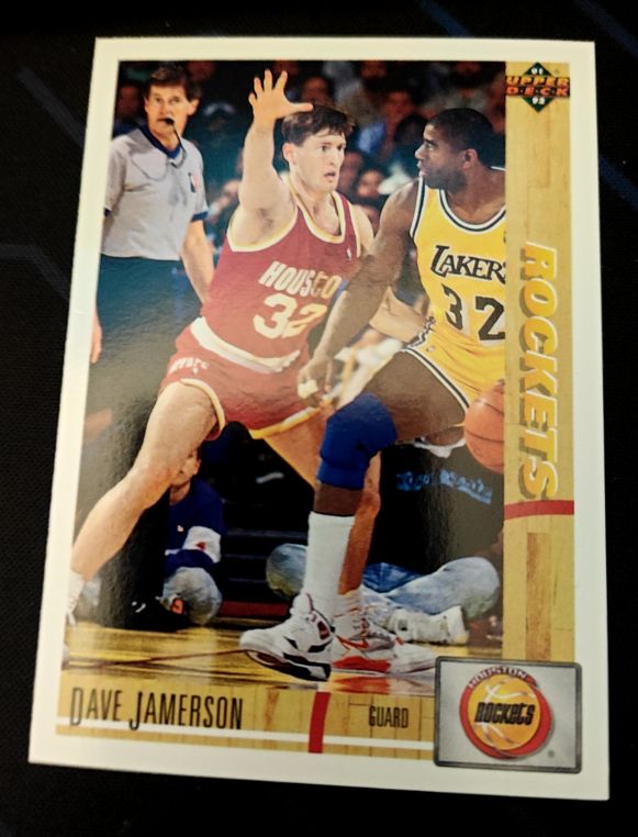 1991 Upper Deck #296 Dave Jamerson RC Houston Rockets — front