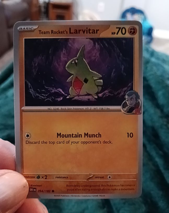 2023 Pokémon SV10: Destined Rivals #094 Team Rocket's Larvitar — front