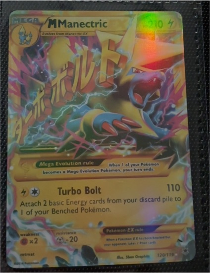 2014 Pokémon XY Phantom Forces #120 Mega Manectric EX — front