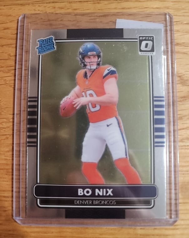 2024 Donruss Optic #6 Bo Nix Denver Broncos 2014 Retro Series Rated Rookie RC — front