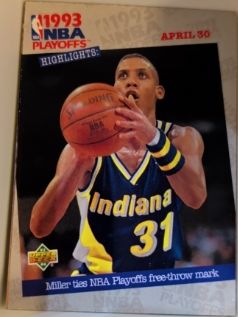 1993-94 Upper Deck #195 Reggie Miller Indiana Pacers Playoff Highlights — front