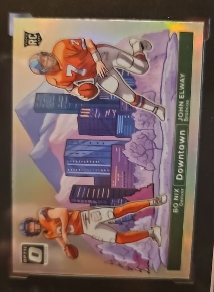 2024 Panini Donruss Optic Downtown Duos #13 Bo Nix / John Elway — front