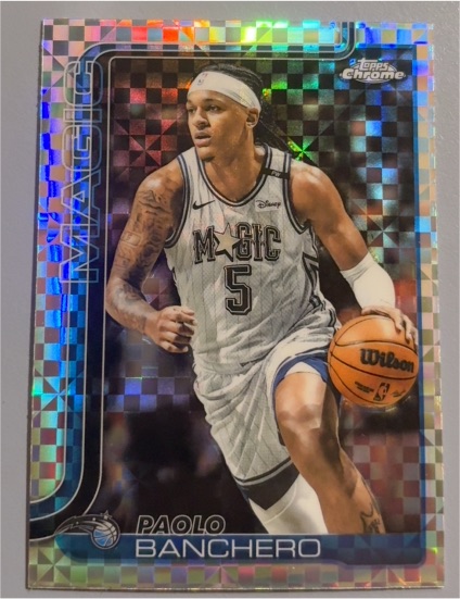 2025-26 Topps Chrome #140 Paolo Banchero X-Fractor — front