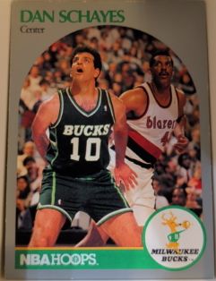 1990-91 Hoops #418 Dan Schayes Milwaukee Bucks — front