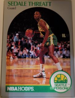 1990-91 Hoops #284 Sedale Threatt — front