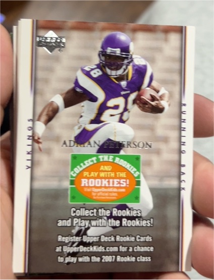 2007 Upper Deck Collect the Rookies #NNO Adrian Peterson — front
