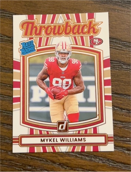 2025 Donruss #20 Mykel Williams Throwback Rated Rookie — front
