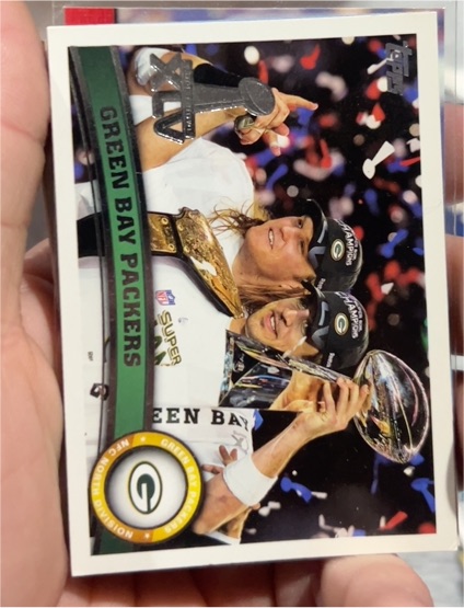 2011 Topps #247 Green Bay Packers Super Bowl Champs Aaron Rodgers Clay Matthews — front