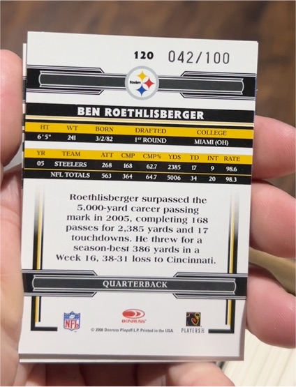 2006 Donruss Playoff #120 Ben Roethlisberger — front