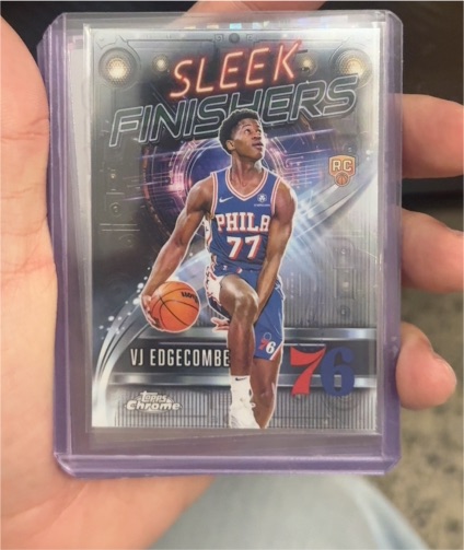2025-26 Topps Chrome #SF-23 Sleek Finishers VJ Edgecombe RC Philadelphia 76ers — front