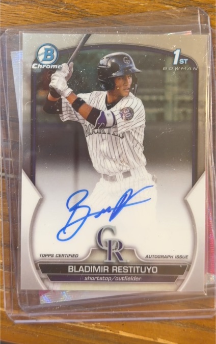 2023 Bowman Chrome #CPA-BR Bladimir Restituyo — front