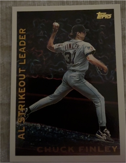 1995 Topps #LL48 Chuck Finley AL Strikeout Leader — front