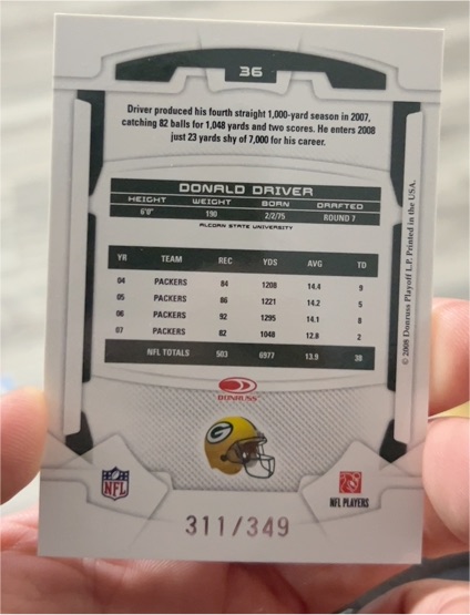 2008 Donruss #36 Donald Driver — front