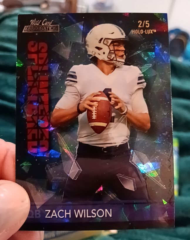 2021 Wild Card Alumination #2/5 Zach Wilson Holo-Lux — front