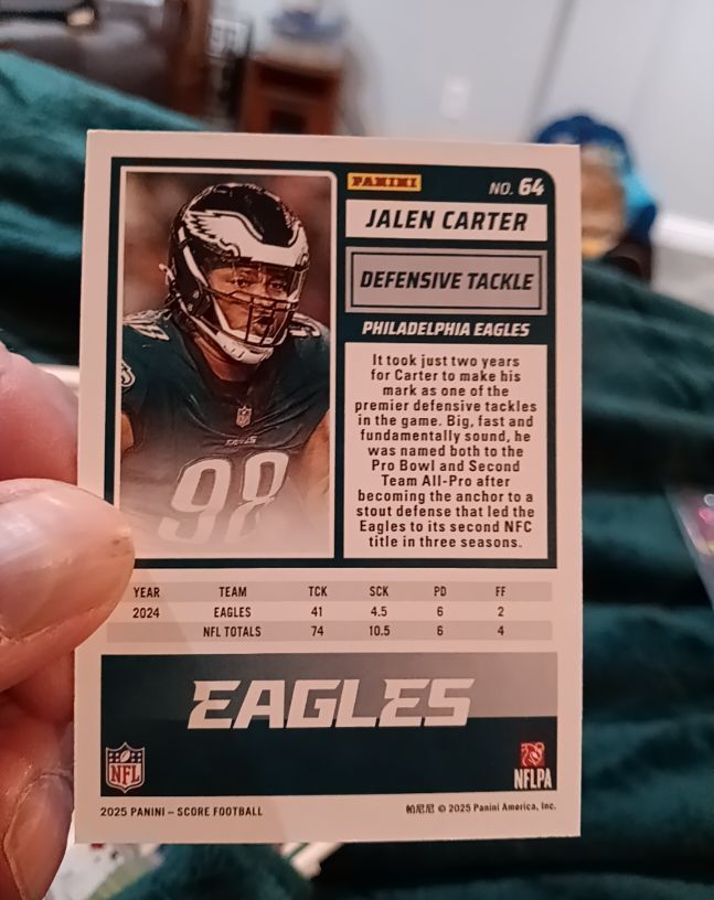 2025 Panini Score #64 Jalen Carter — front