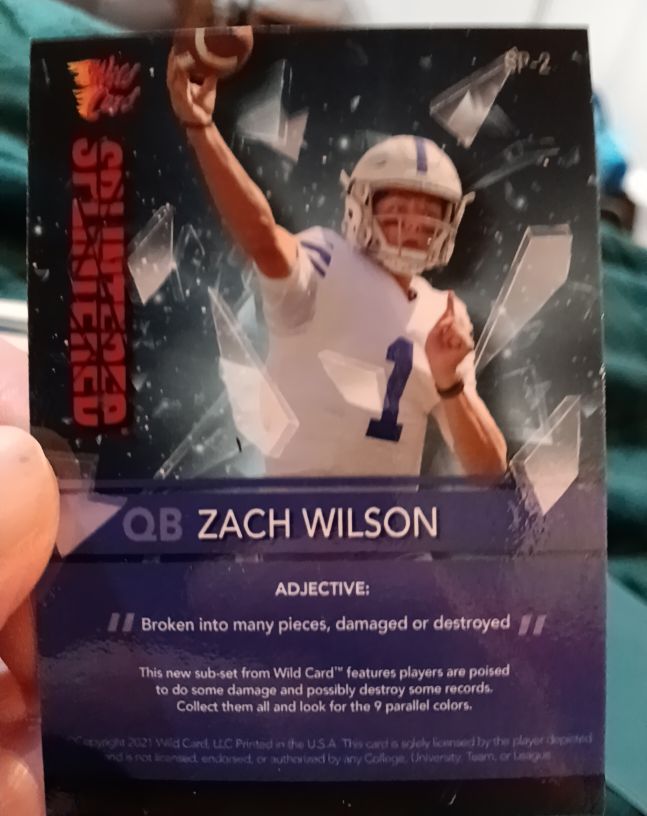 2021 Wild Card Alumination Splintered #SP-2 Zach Wilson — front