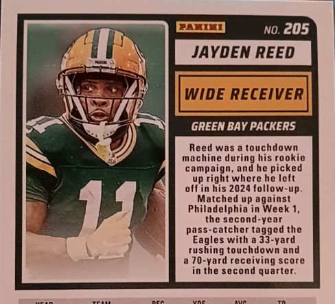 2024 Panini #205 Jayden Reed — front