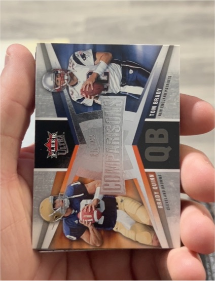 2007 Fleer Ultra Comparisons #QB Brady Quinn/Tom Brady — front
