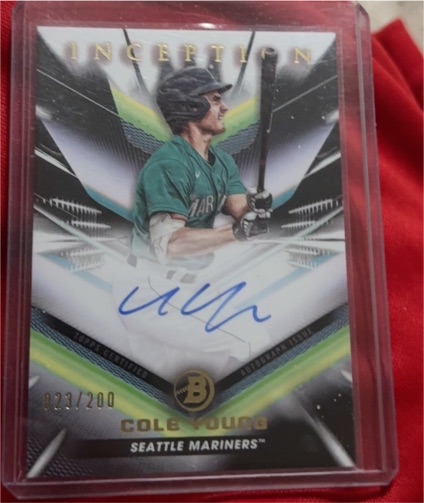 2023 Bowman Inception #BPA-CY Cole Young — front