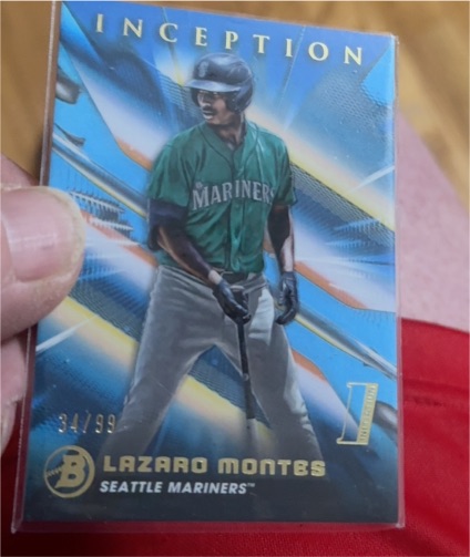 2023 Bowman Inception Blue Parallel #64 Lazaro Montes — front
