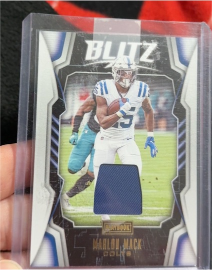 2020 Panini Playbook BLITZ Memorabilia #BLITZ-8 Marlon Mack — front