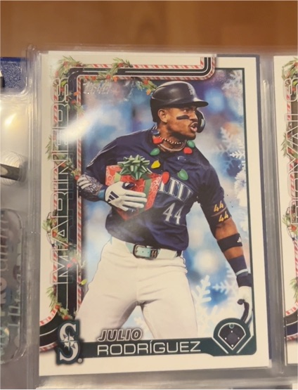 2025 Topps Holiday #H186 Julio Rodriguez Present Image Variation — front