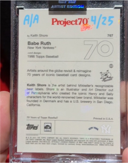 2021 Topps Project70 #767 Babe Ruth — front