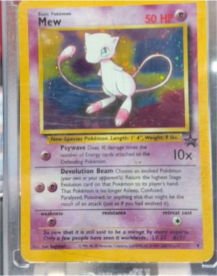 1999 Wizards of the Coast Black Star Promo #8 Mew — front