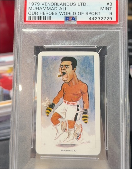 1979 Venorlandus Ltd. #3 Muhammad Ali Our Heroes World of Sport — front
