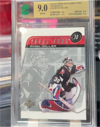 2002-03 Upper Deck #436 Ryan Miller Young Guns RC — front