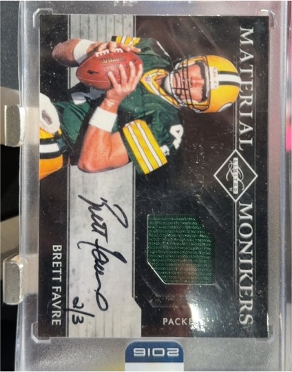 2011 Panini Limited Material Monikers #Brett Favre — front