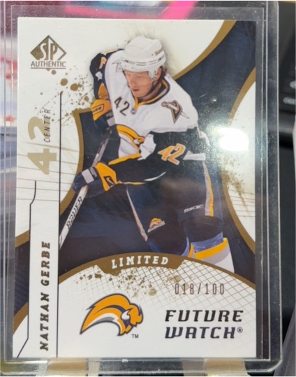 2008-09 SP Authentic #42 Nathan Gerbe Future Watch Limited — front