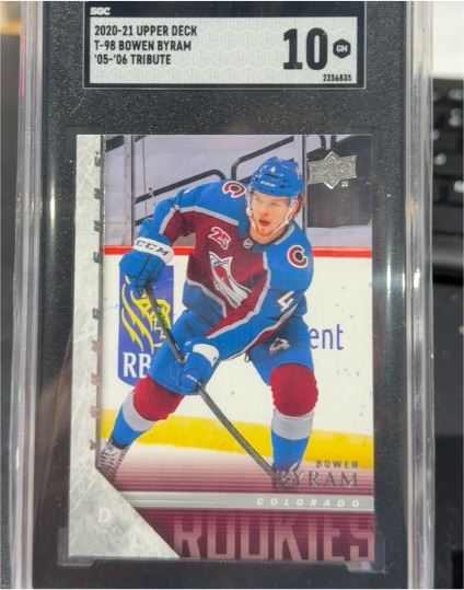 2020-21 Upper Deck #T-98 Bowen Byram '05-'06 Tribute — front
