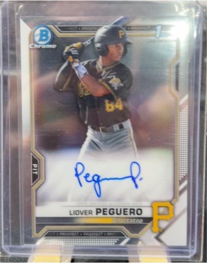 2021 Bowman Chrome Prospect Autographs #CPA-LP Liover Peguero — front