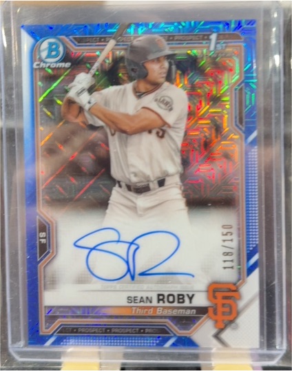 2021 Bowman Chrome Prospect Autographs #CPA-SRO Sean Roby — front