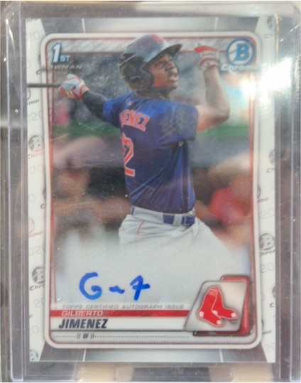 2020 Bowman Chrome Prospect Autographs #CPA-GJ Gilberto Jimenez — front