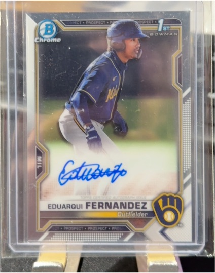 2021 Bowman Chrome #CPA-EF Eduarqui Fernandez — front