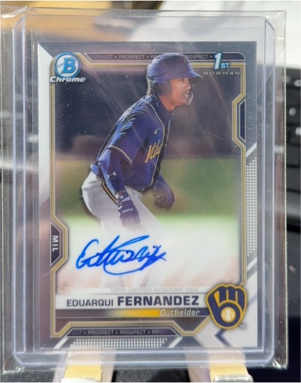 2021 Bowman Chrome Prospect Autographs #CPA-EF Eduarqui Fernandez — front