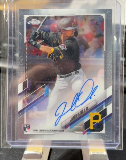 2021 Topps Chrome #RA-JOL Jared Oliva Rookie Autographs Auto Pirates — front