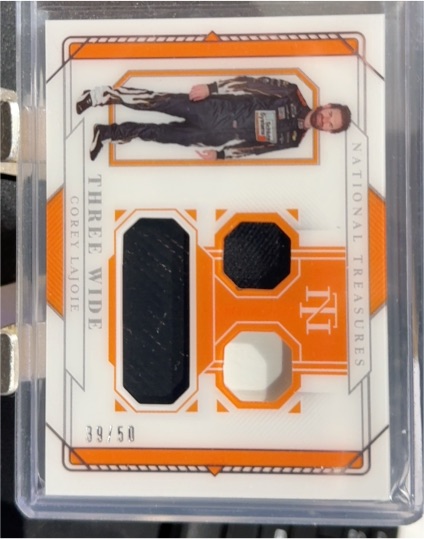 2021 Panini National Treasures Three Wide #14 Corey LaJoie — front