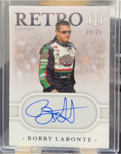 2021 Panini National Treasures Retro Signatures #24/25 Bobby Labonte — front