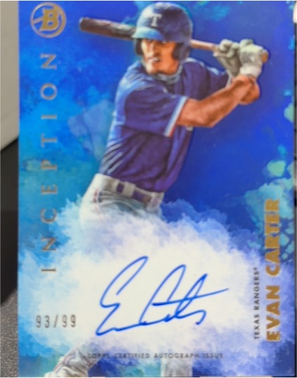2021 Bowman Inception Autographs #PA-EC Evan Carter — front