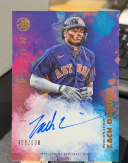 2021 Bowman Inception #PA-ZD Zach Daniels — front